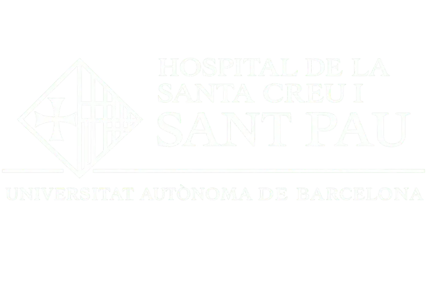 Logo Hospital de la Santa Creu i Sant Pau Barcelona donde trabajó el Dr Rodrigo Montoya cirujano plástico en Medellín