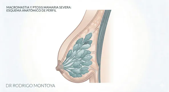 Reducción mamaria con pexia incluida: reducción de volumen y levantamiento del seno en un mismo procedimiento.